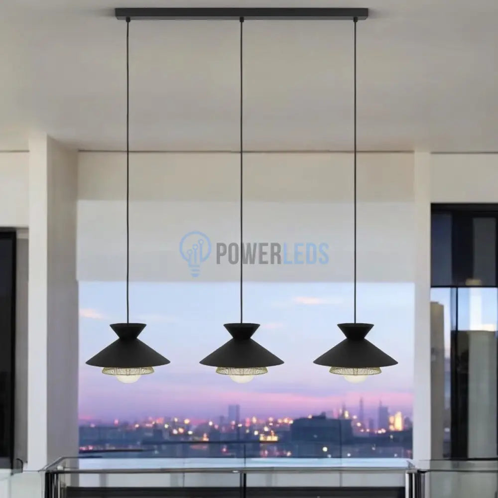 Lustra Suspendata GRIZEDALE Black 110CM NEAGRA / VINTAGE SI RETRO DESIGN / 110CM Chandeliers