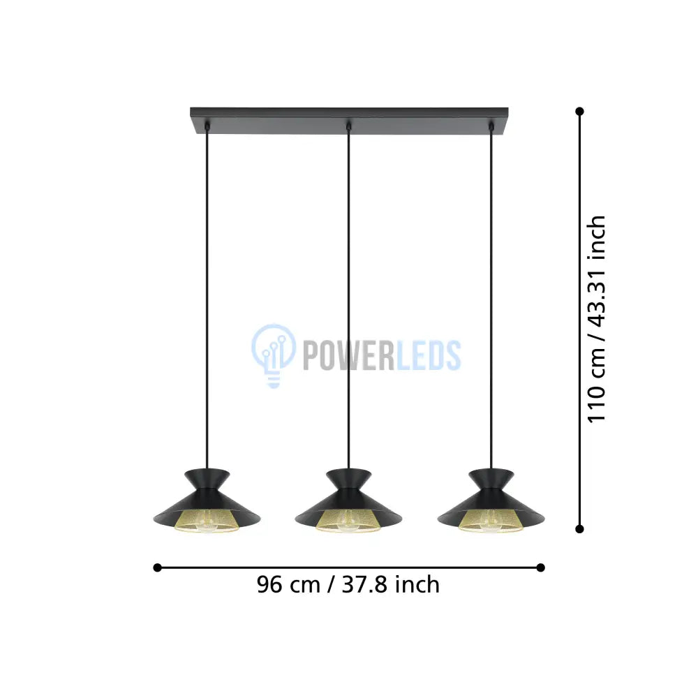 Lustra Suspendata GRIZEDALE Black 110CM NEAGRA / VINTAGE SI RETRO DESIGN / 110CM Chandeliers