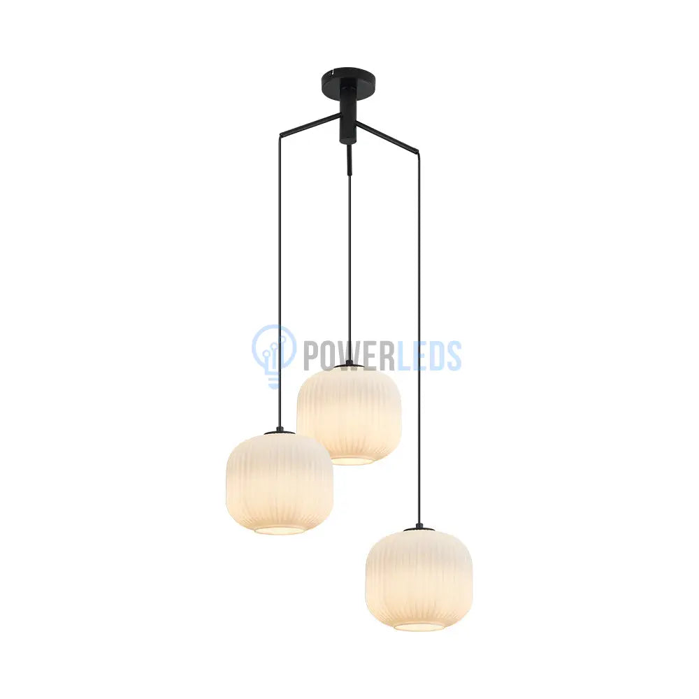 Lustra Suspendata Infesto Glass Vintage Suport Rotund 3Xe27 Lighting Fixtures