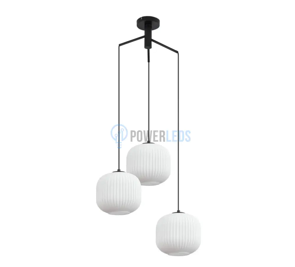 Lustra Suspendata Infesto Glass Vintage Suport Rotund 3Xe27 Lighting Fixtures