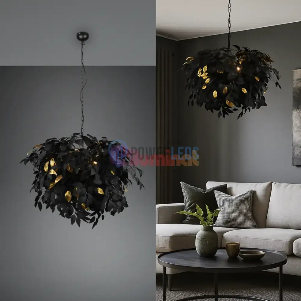 Lustra Suspendata Luxury LEAVY Black powerleds.ro