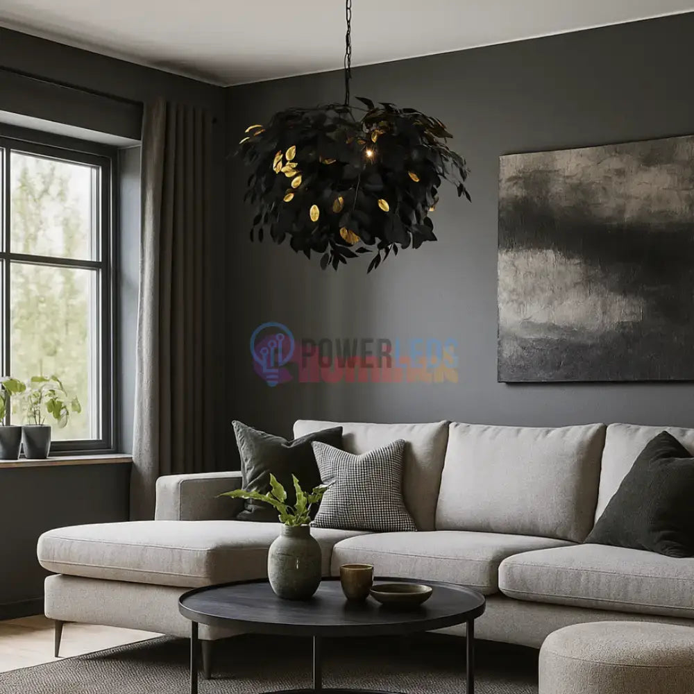 Lustra Suspendata Luxury LEAVY Black powerleds.ro