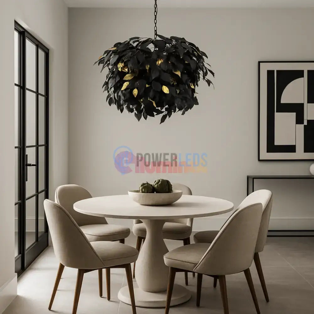 Lustra Suspendata Luxury LEAVY Black powerleds.ro