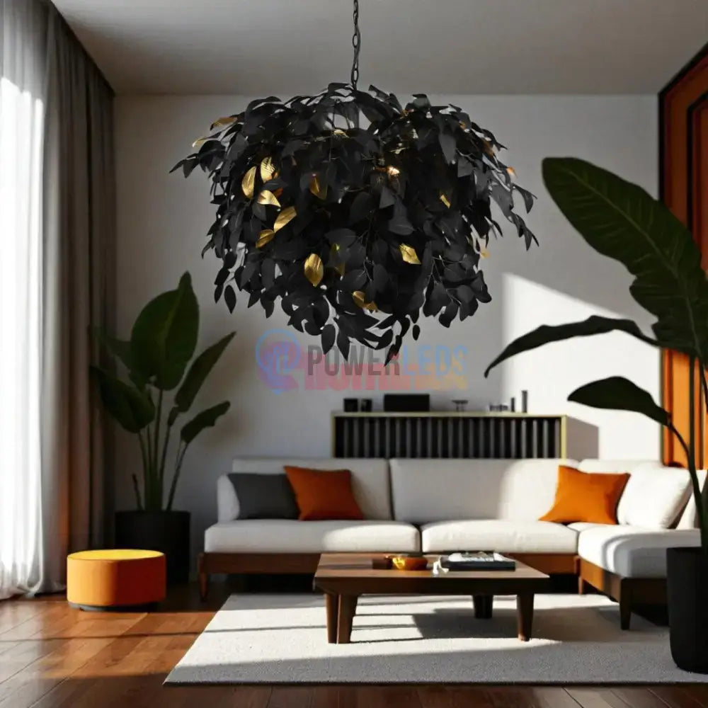 Lustra Suspendata Luxury LEAVY Black powerleds.ro