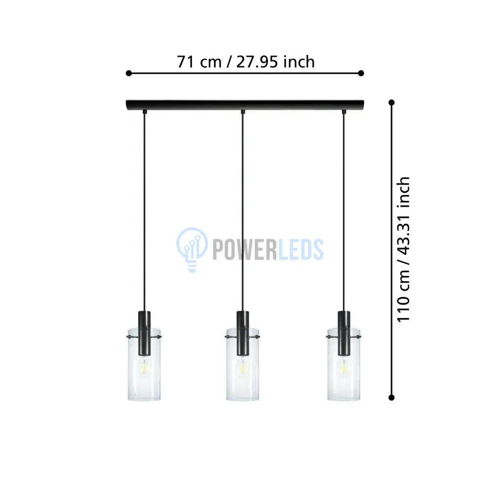 Lustra Suspendata MONTEFINO Black 110CM NEAGRA / VINTAGE SI RETRO DESIGN / 110CM Chandeliers