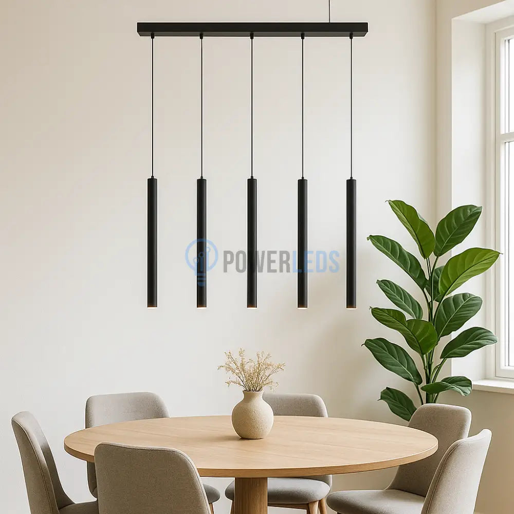 Lustra Suspendata ORION BLACK Liniara 5xG9 powerleds.ro