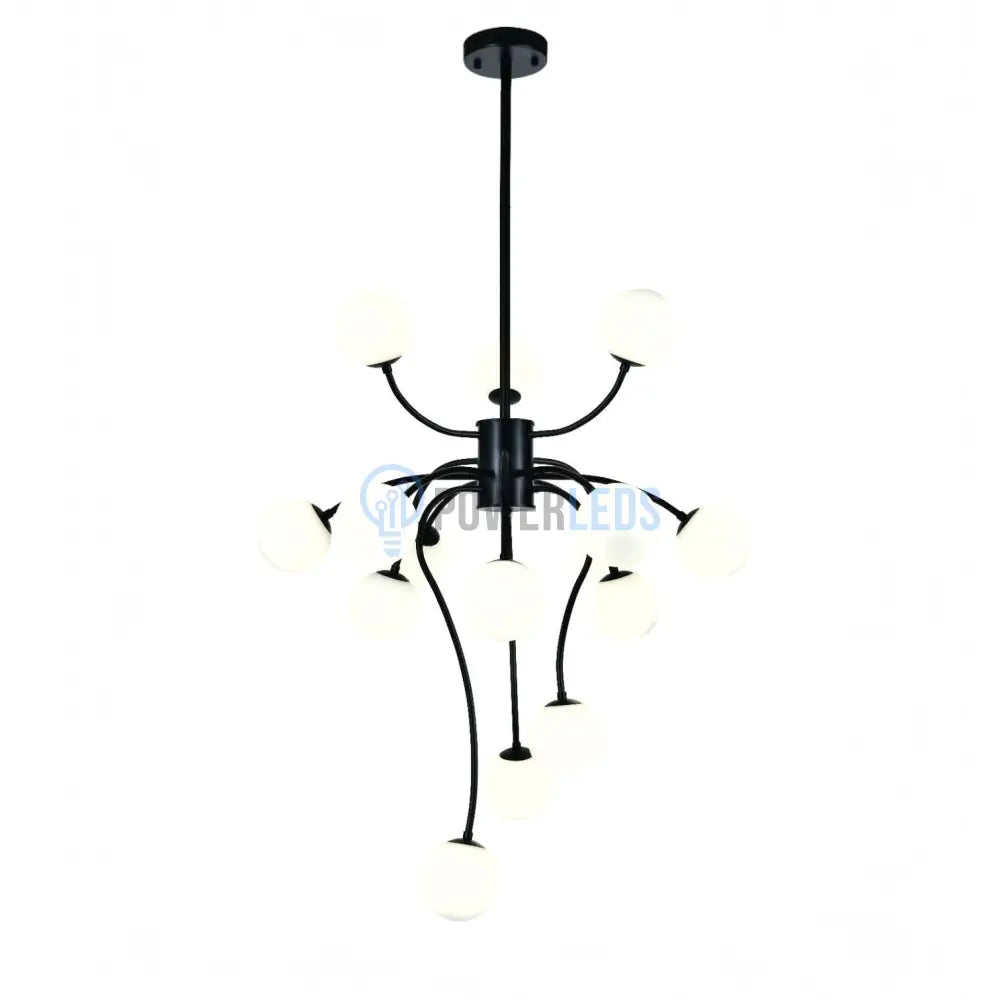 Lustra Suspendata REVSA Black Abajur Mat 15xG9 Chandeliers