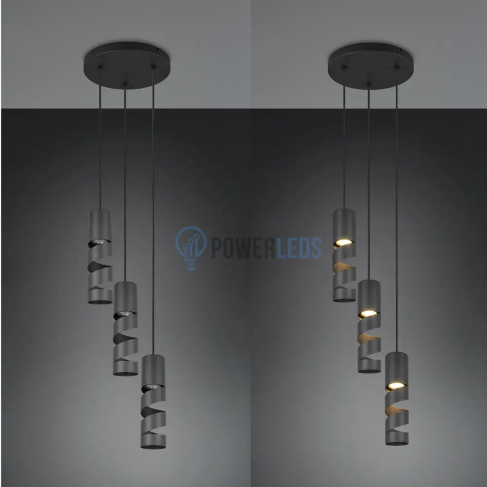 Lustra Suspendata STREAM Black NEAGRA / SPIRALAT Lighting Fixtures