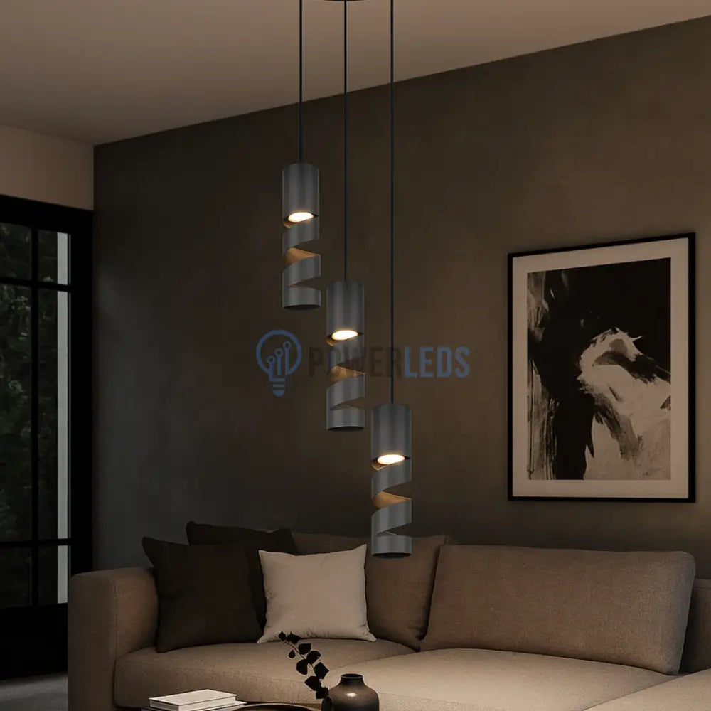 Lustra Suspendata STREAM Black NEAGRA / SPIRALAT Lighting Fixtures