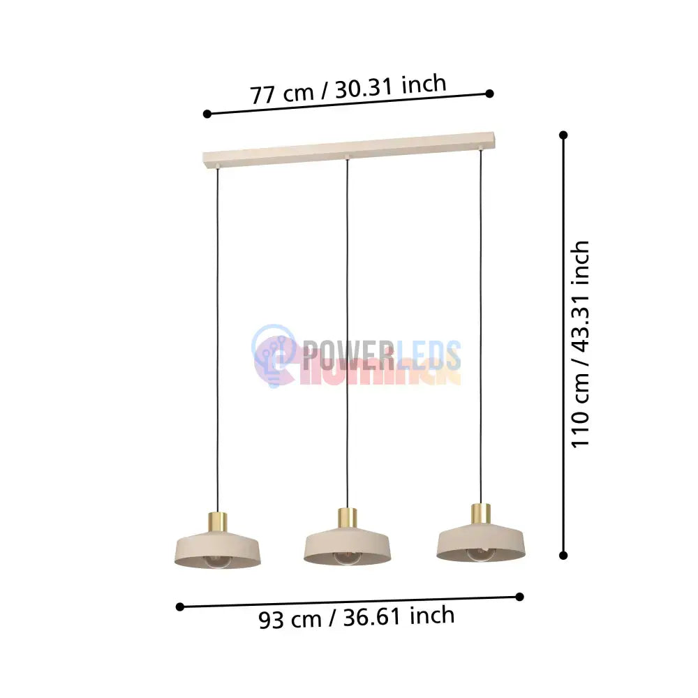 Lustra Suspendata VALDIOLA Cream 110CM Crem / ABAJUR / 110CM Chandeliers