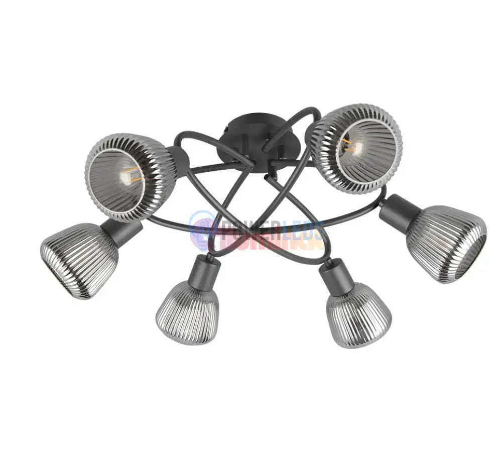 Lustra TARIFA Abajur Negru Mat 6xE14 powerleds.ro