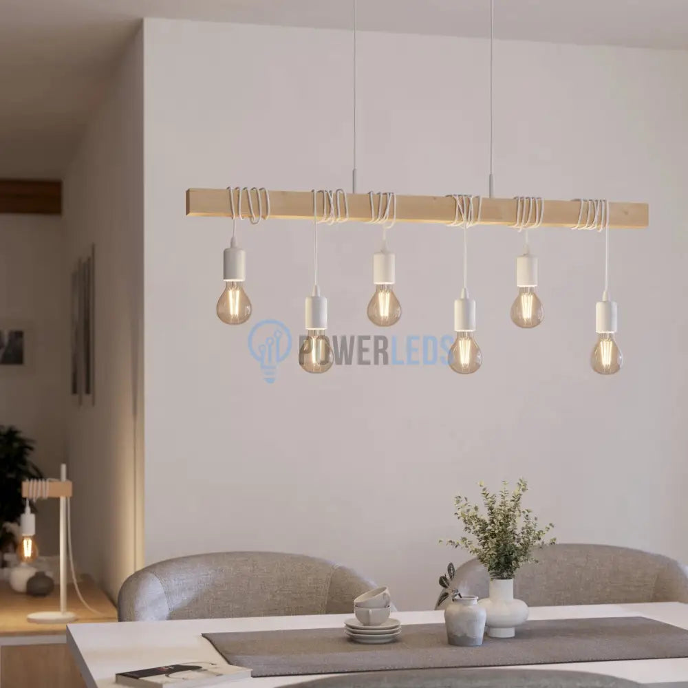 Lustra TOWNSHEND White Nature EGLO LEMN / VINTAGE SI RETRO DESIGN / 100CM Lighting Fixtures