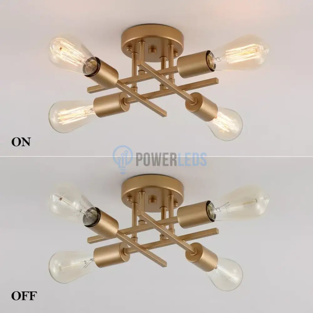 Lustra Vintage 4Xe27 Gold 3215/4Gd Lighting Fixtures