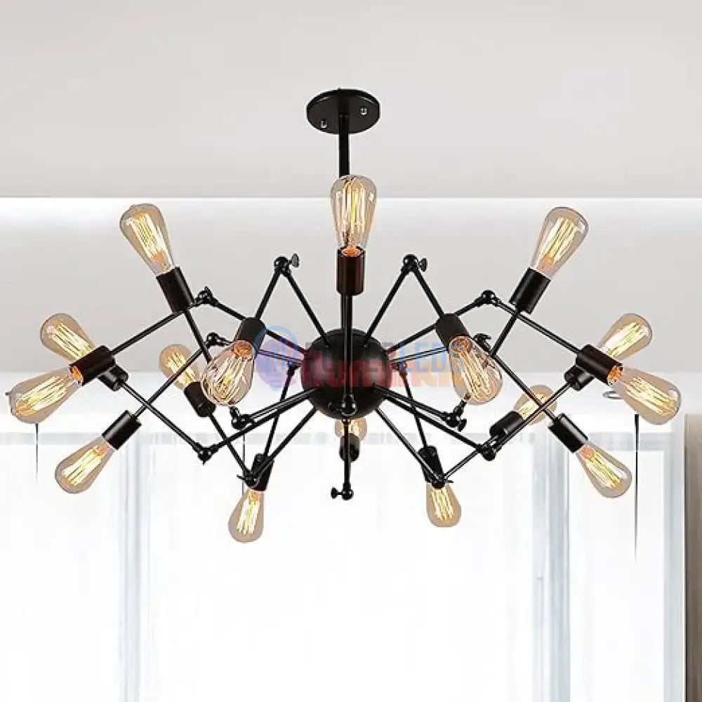 Lustra Vintage Black Widow 16xE27 powerleds.ro