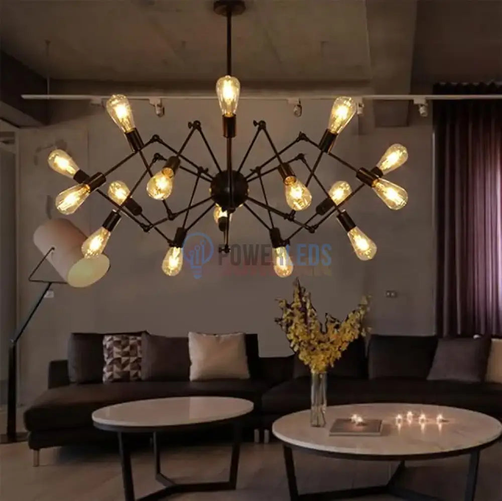 Lustra Black Widow 16xE27 NEAGRA / VINTAGE SI RETRO DESIGN Lighting Fixtures