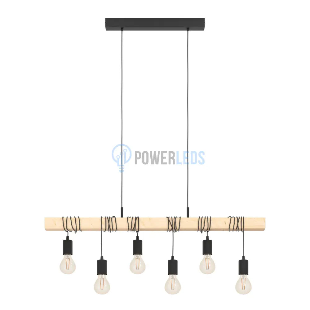 Lustra Vintage Lemn Design 6Xe27 Lighting Fixtures
