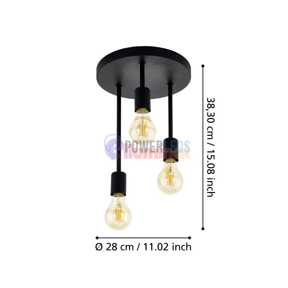 Lustra Vintage WILMCOTE 3xE27 Black 43126 powerleds.ro