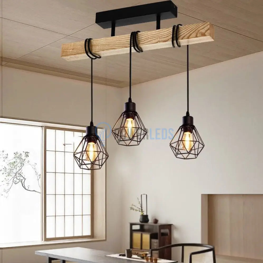 Lustra Wood Style 3Xe27 C22680-3 Lighting Fixtures