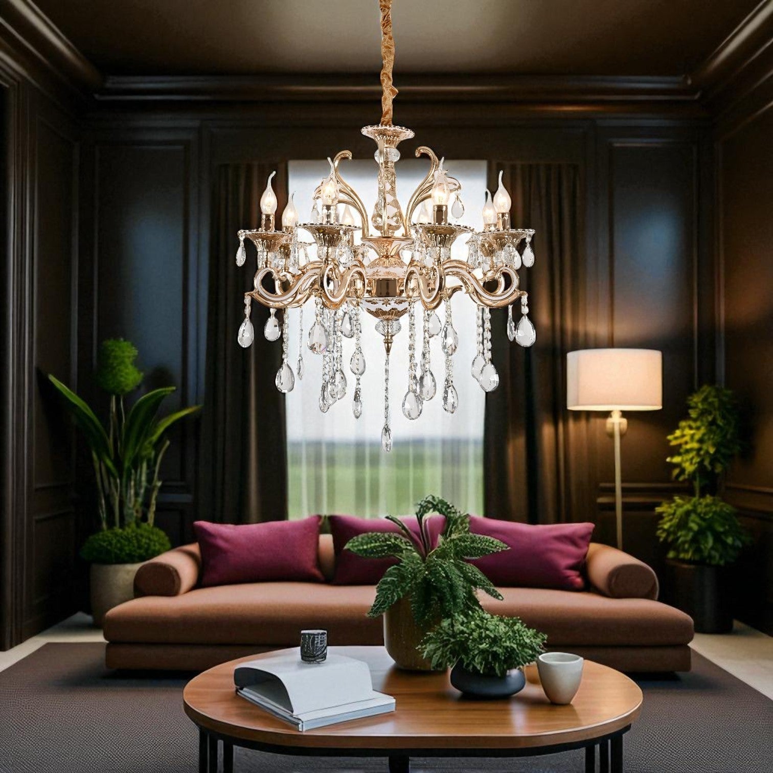 Candelabru Cristal Neoclasic Gold Elegance