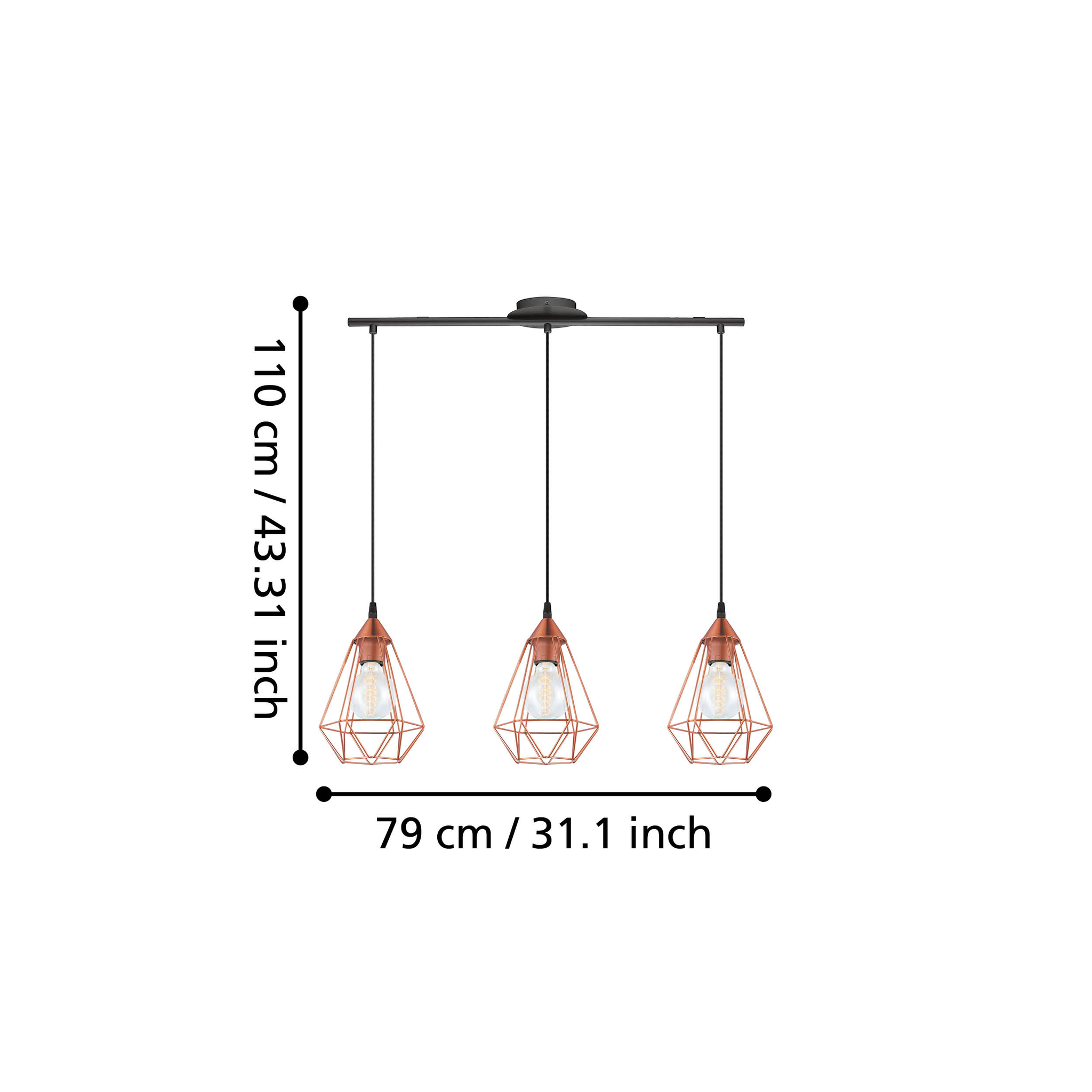 Lustra Vintage 3XE27 TARBES 94195