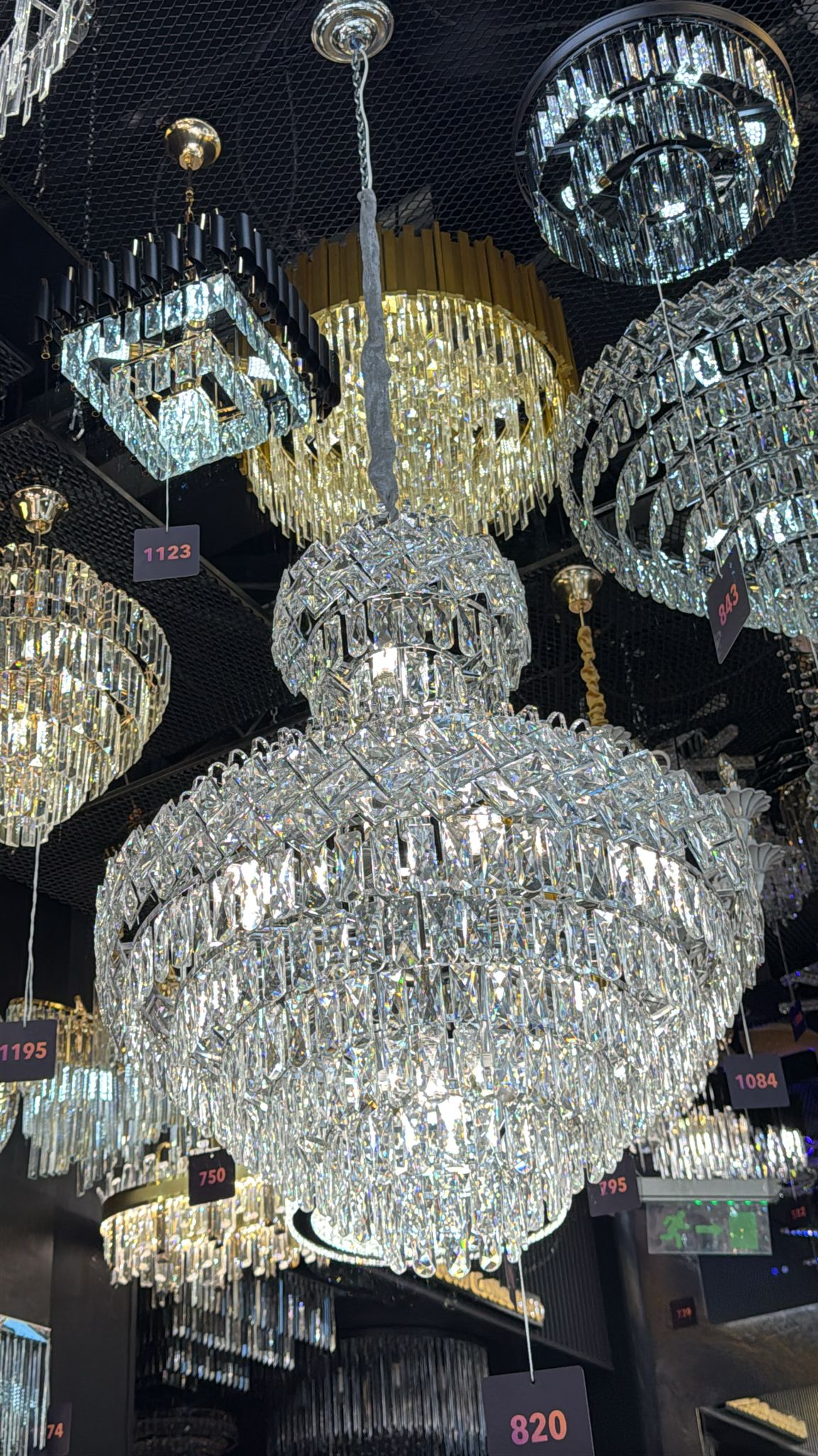 Candelabru Cristal Malli Silver Grande Luxury 80x110CM