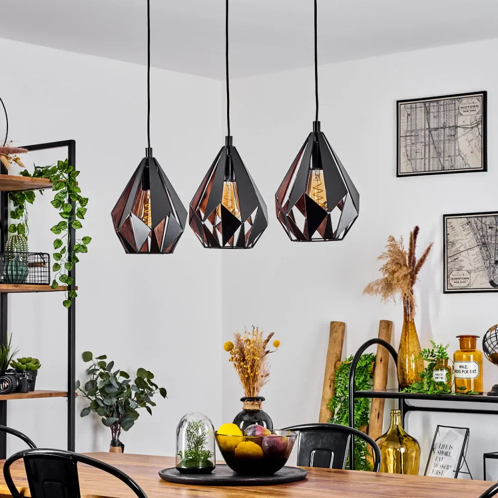 Lustra PHEONIX Vintage Liniar Neagra