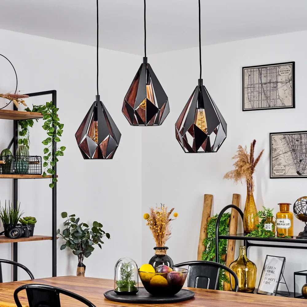 Lustra PHEONIX Vintage Liniar Neagra