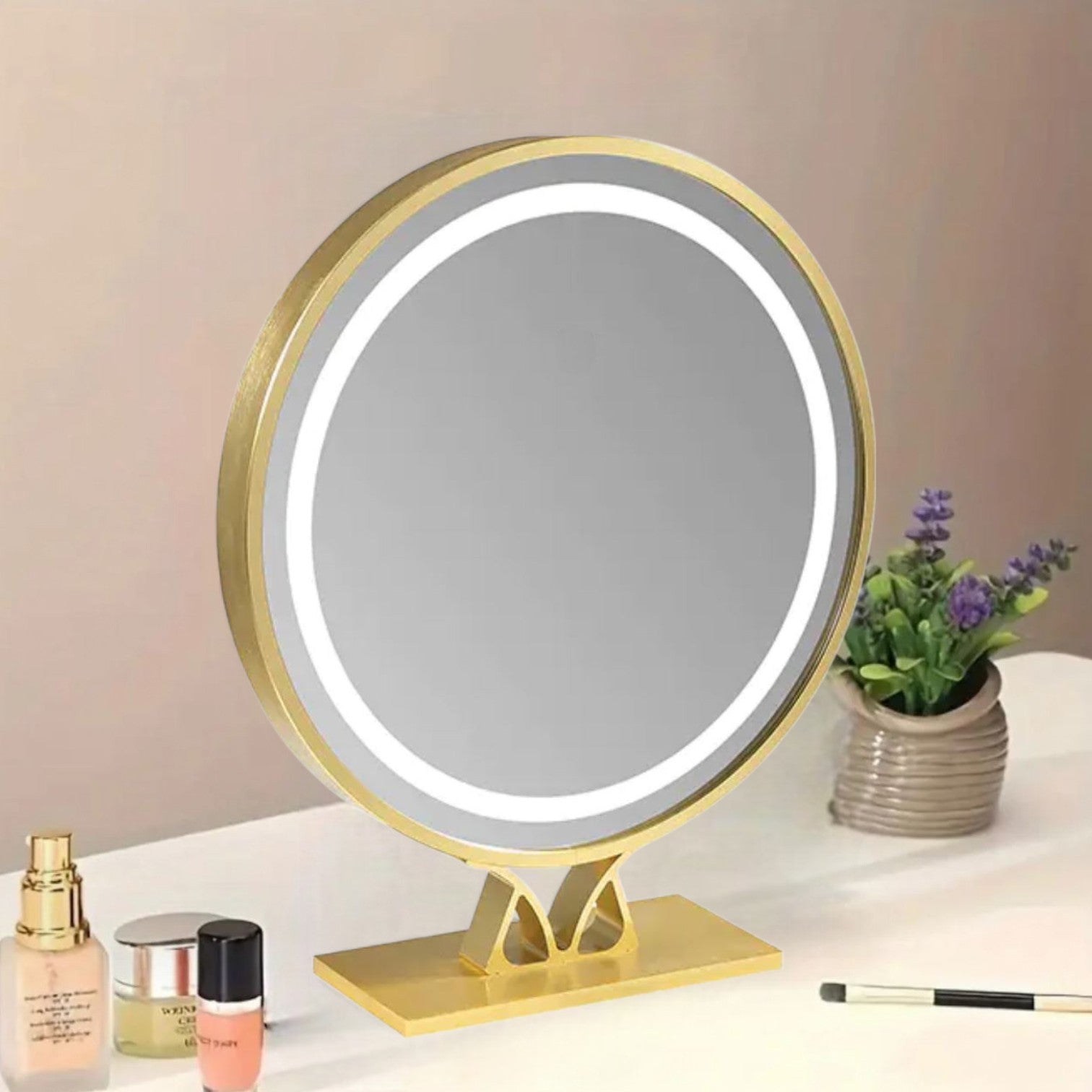 Oglinda LED MAKE-UP Golden Beauty 46cm, 3 Lumini Control Prin Gesturi