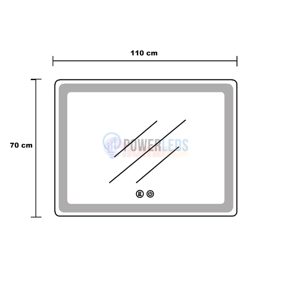 Oglinda Led 110X70Cm Rama Aurie Dezaburire Ceas Temperatura Touch Si 3 Lumini Od058/Gd Mirror