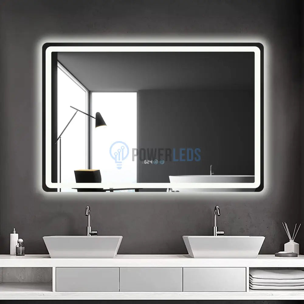 Oglinda Led 120X80Cm Dezaburire Ceas Temperatura Touch Si 3 Lumini Od058 Mirror