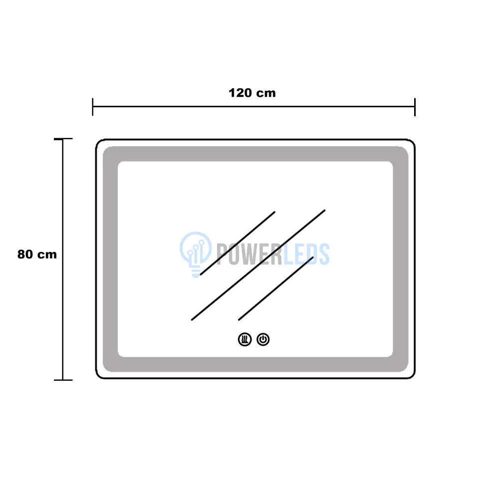 Oglinda Led 120X80Cm Dezaburire Ceas Temperatura Touch Si 3 Lumini Od058 Mirror
