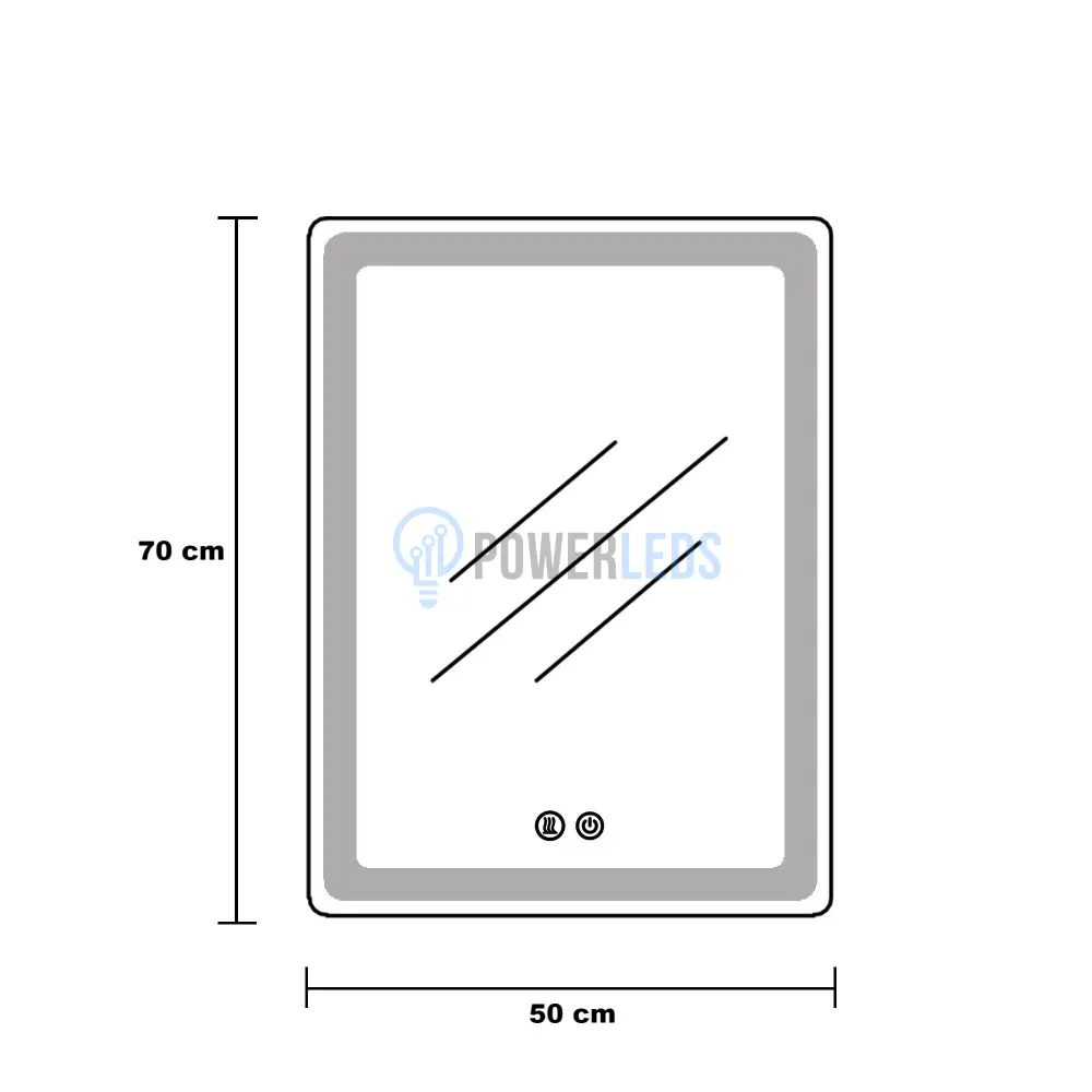 Oglinda Led 50X70Cm 3 Lumini Dezaburire Si Touch Od038 Mirror