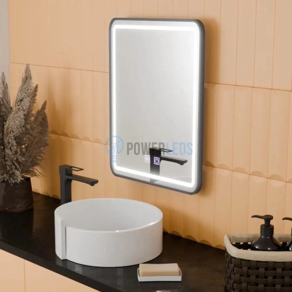 Oglinda LED 60X80cm cu Functie Dezaburire si Touch 60X80CM / NEAGRA LED MIRROR