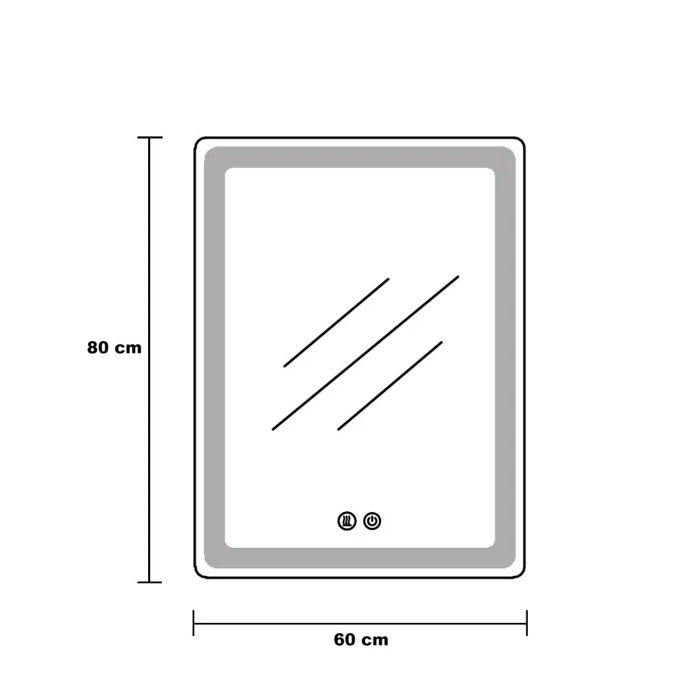 Oglinda Led 60X80Cm Rama Aurie 3 Lumini Dezaburire Si Touch Od041/Gd Mirror