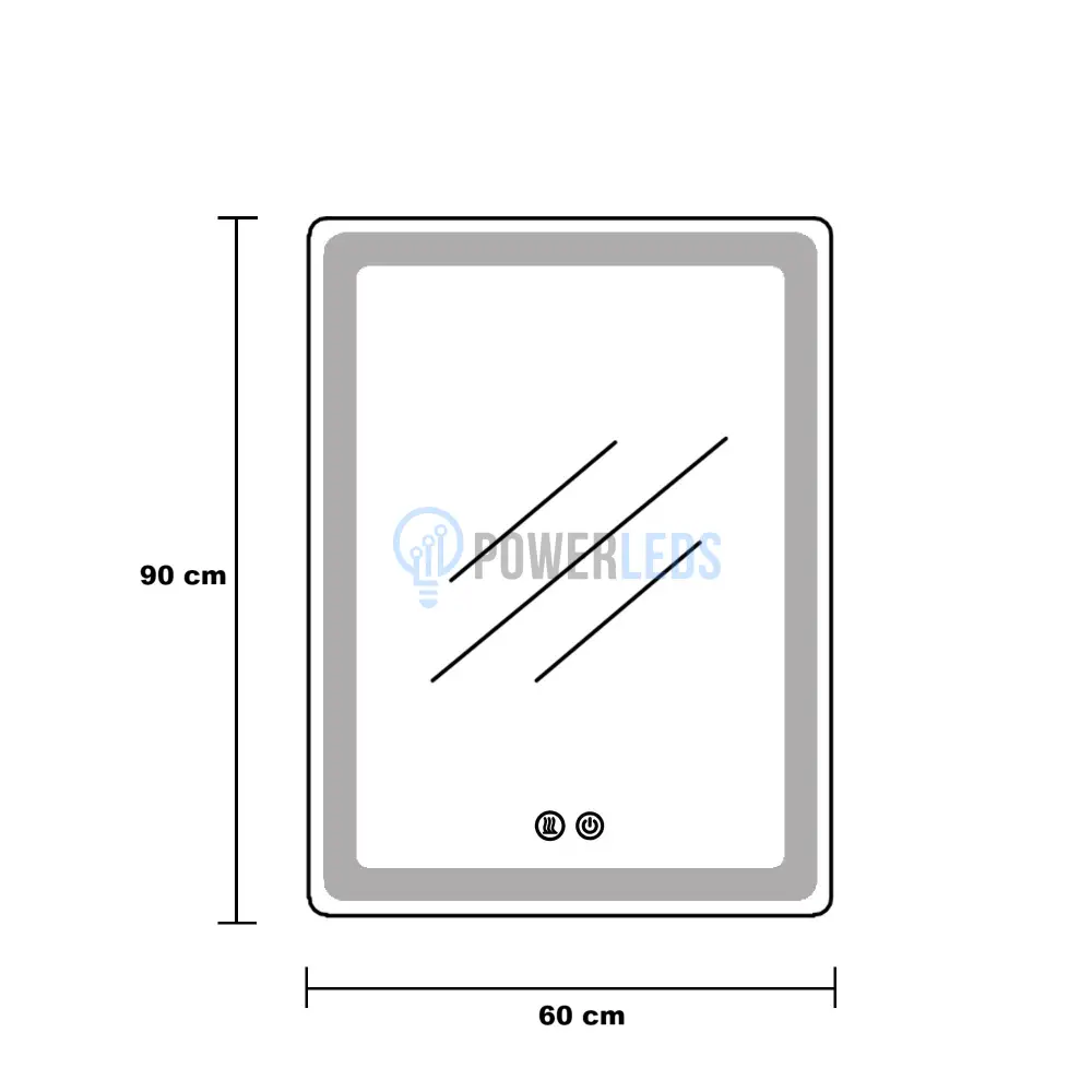 Oglinda Led 60X90Cm 3 Lumini Dezaburire Si Touch Od057 Mirror