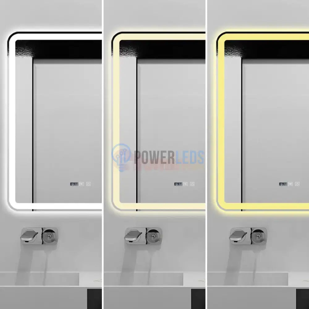 Oglinda Led 75X90Cm Functie Dezaburire Ceas Si Trei Lumini J169 Mirror