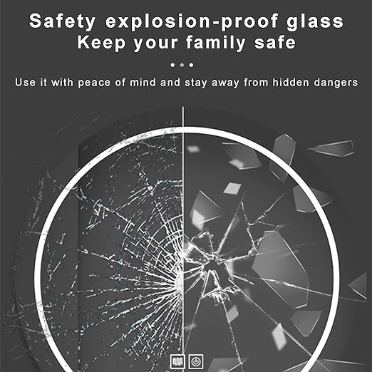 Oglinda LED Rotunda 70cm Functie Dezaburire, Touch, Doua Lumini si Ceas J170