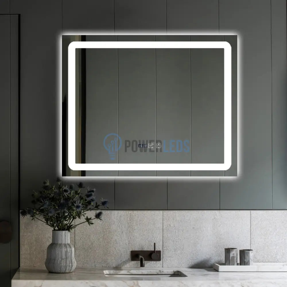 Oglinda Led 80X65Cm Functie Dezaburire Ceas Si Touch J49 Mirror