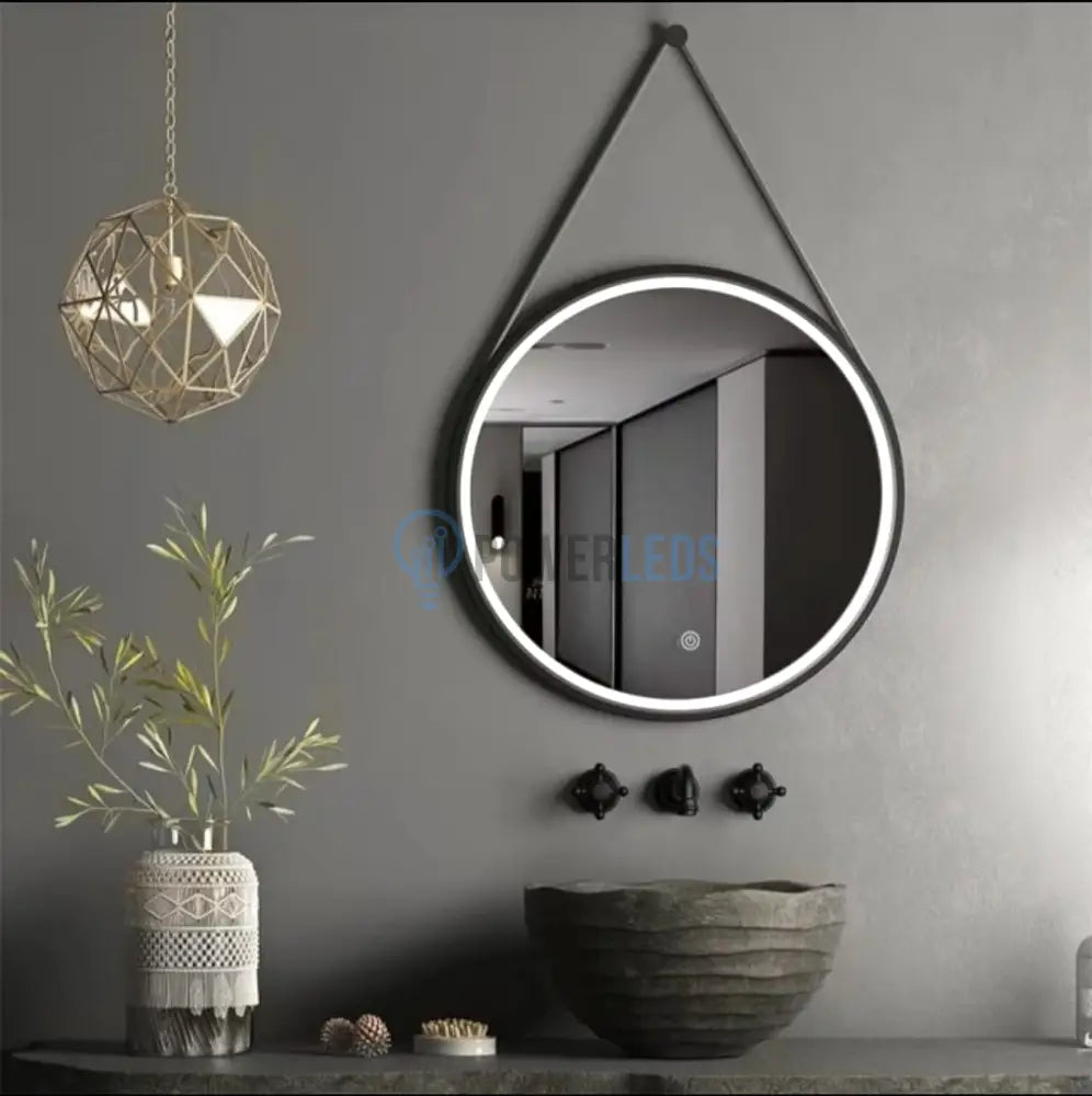 Oglinda Led Baie Defog Piele + Aluminiu 60Cm Mirror