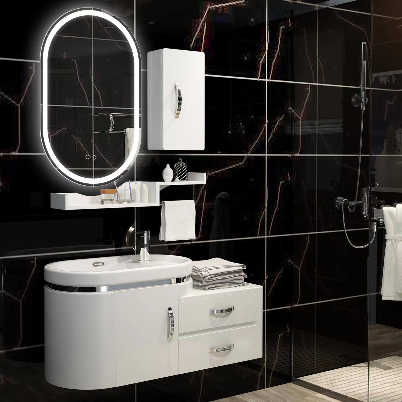 Oglinda LED Ovala, 3 Lumini, 50x80cm Functie Dezaburire si Touch J120