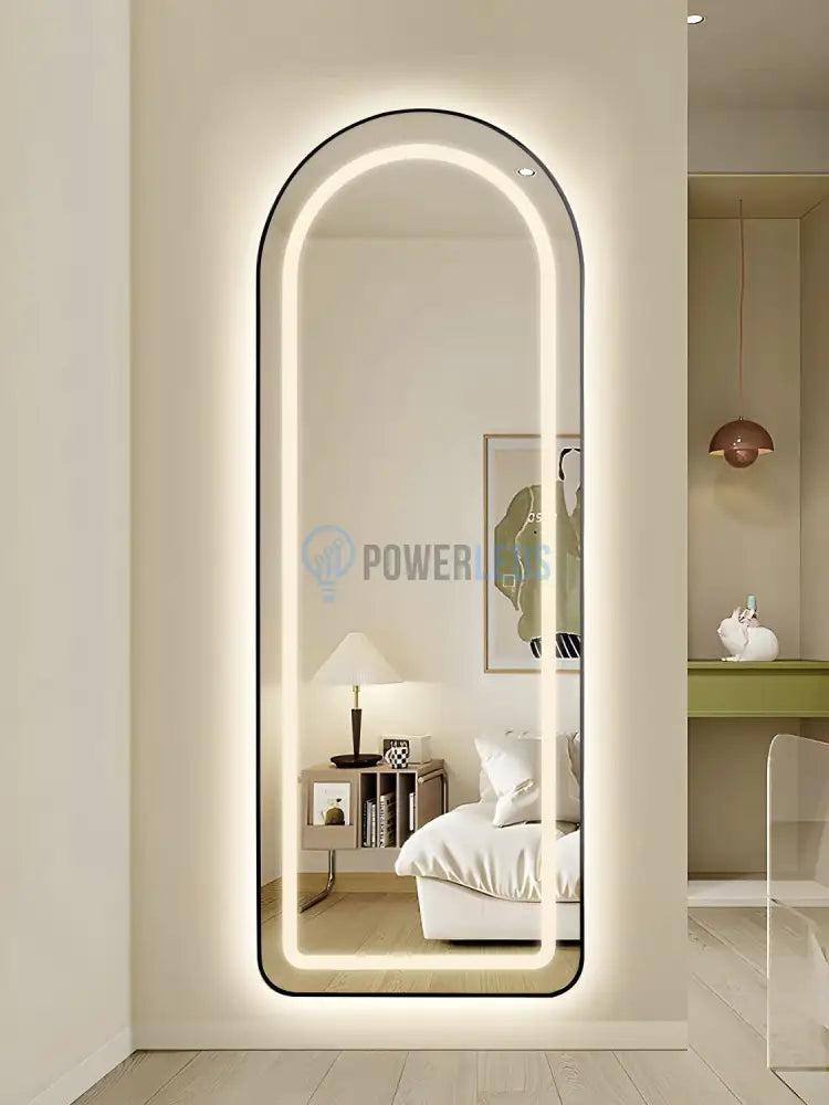 Oglinda Led Cu Touch 50X160Cm Floor Standing Black Arque Mirror