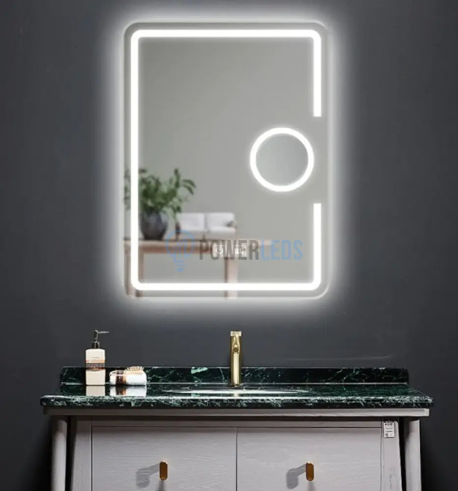 Oglinda Led Dreptunghiulara Cu Lupa 60X80Cm Functie Dezaburire Si Touch J15 Mirror