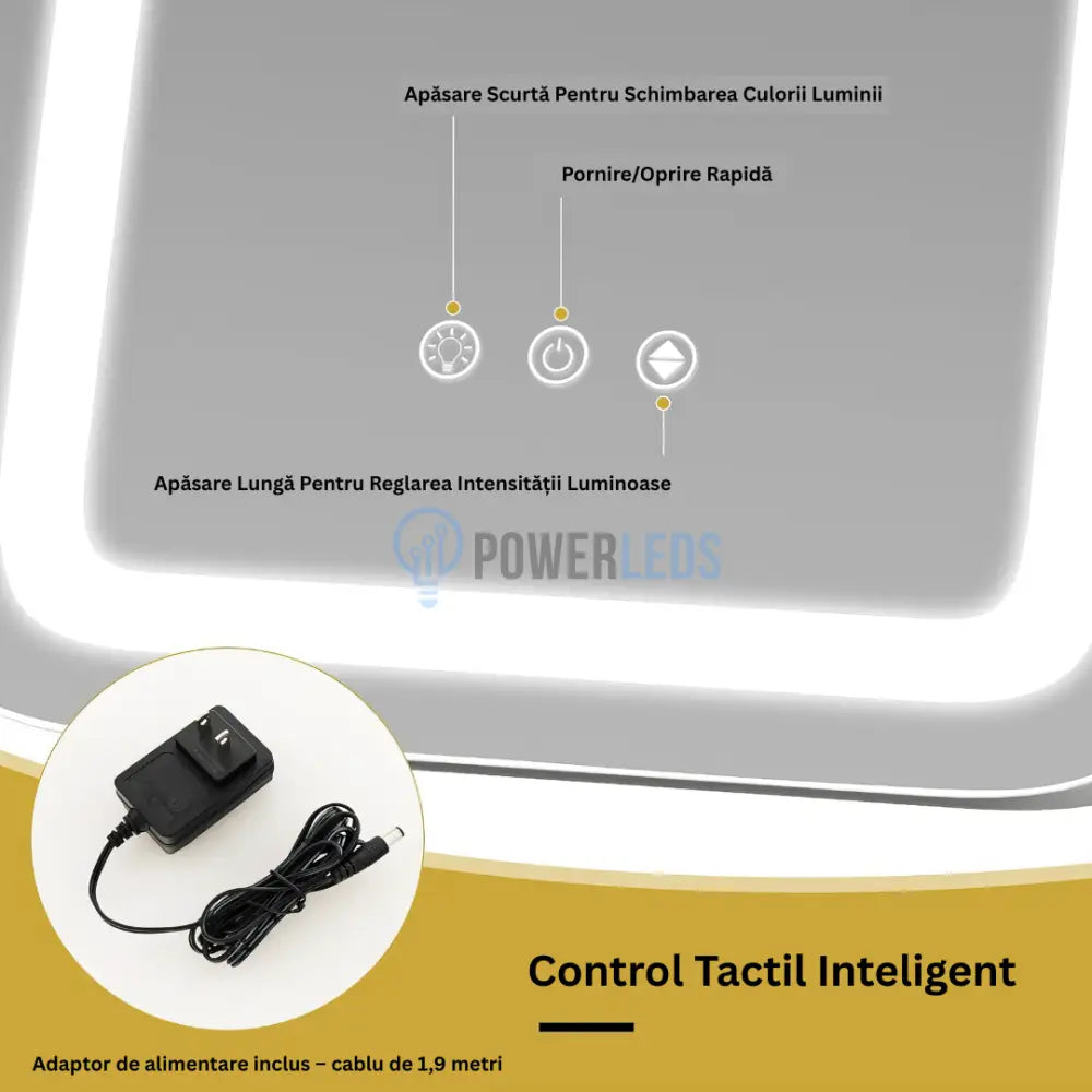 Oglinda LED MAKE-UP Golden Beauty 46cm, 3 Lumini Control Prin Gesturi (Copy) powerleds.ro