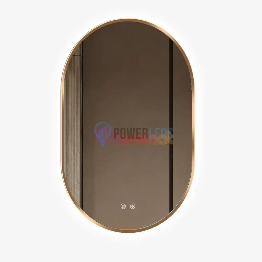 Oglinda LED si TOUCH Ovala 50x80cm Functie Dezaburire GOLD powerleds.ro
