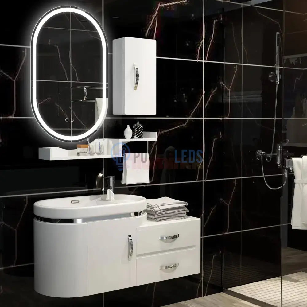 Oglinda Led Ovala 50X80Cm Functie Dezaburire Si Touch J20 Mirror