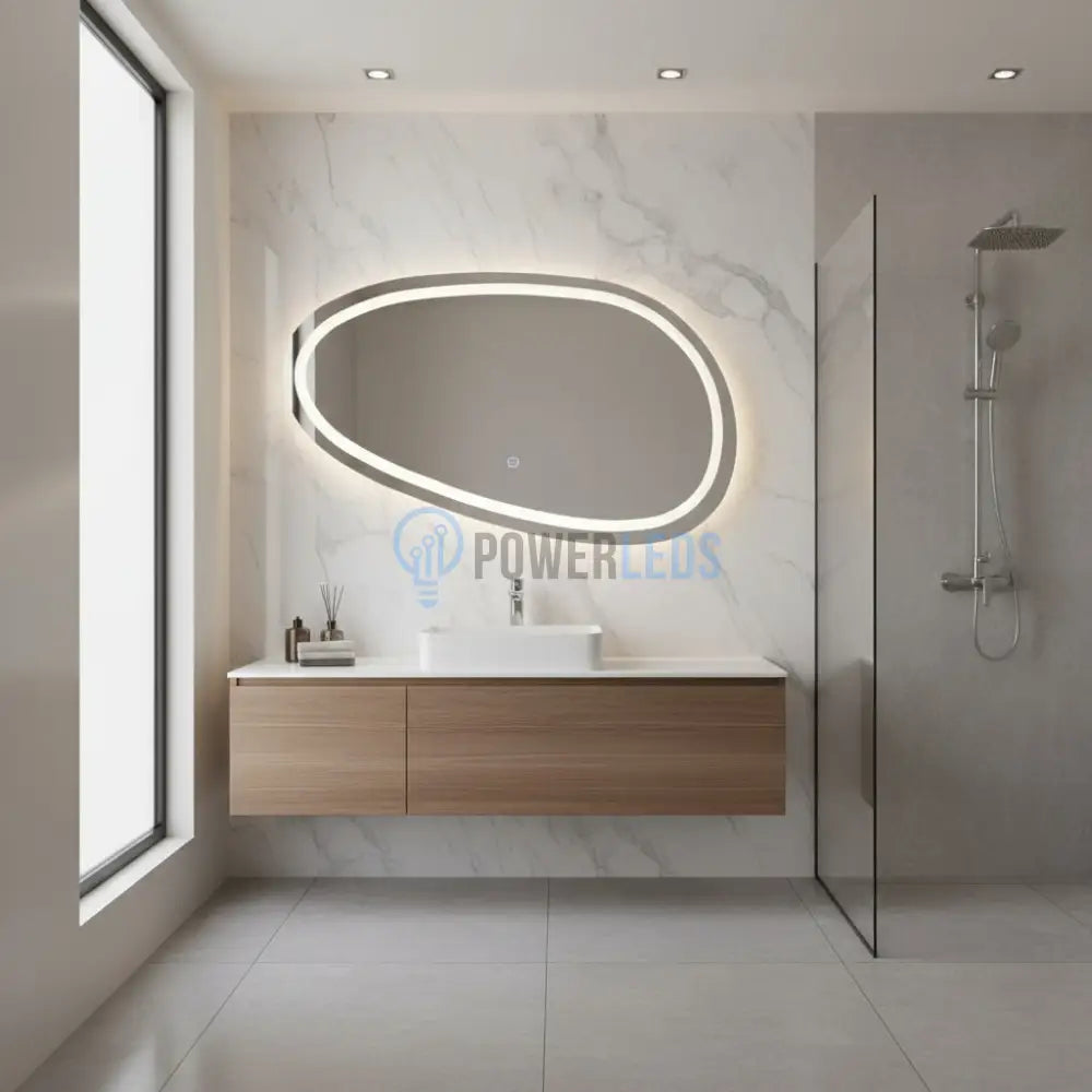 Oglinda LED Ovala 80x45cm Touch 3 Functii LED MIRROR