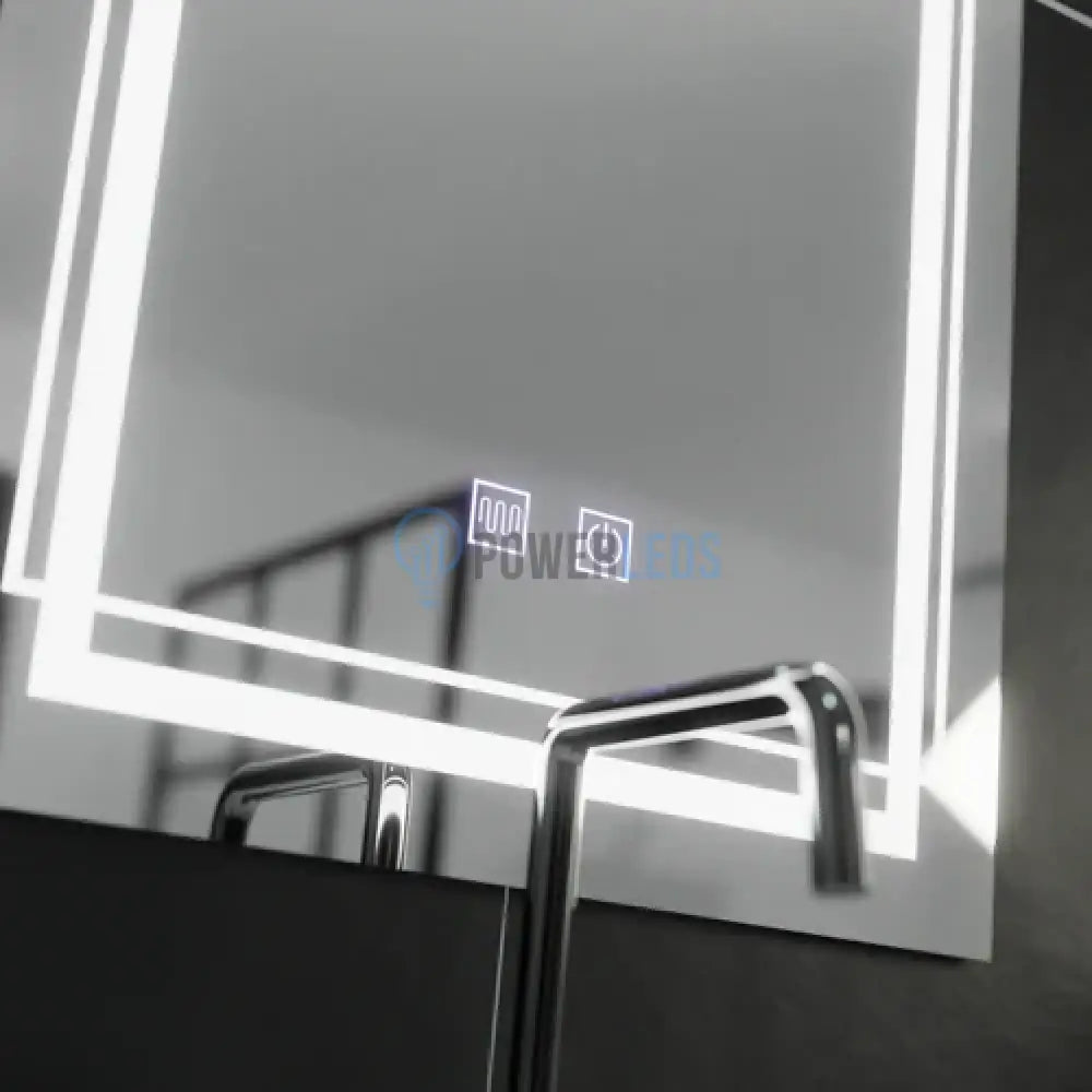 Oglinda LED Rectangulara, 50x70cm Touch, Sistem Dezaburire powerleds.ro