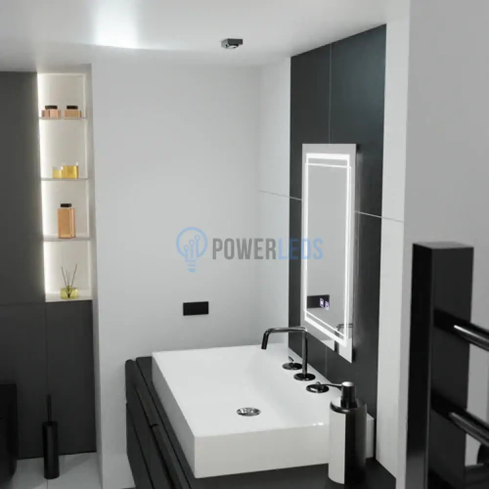 Oglinda LED Rectangulara, 50x70cm Touch, Sistem Dezaburire powerleds.ro