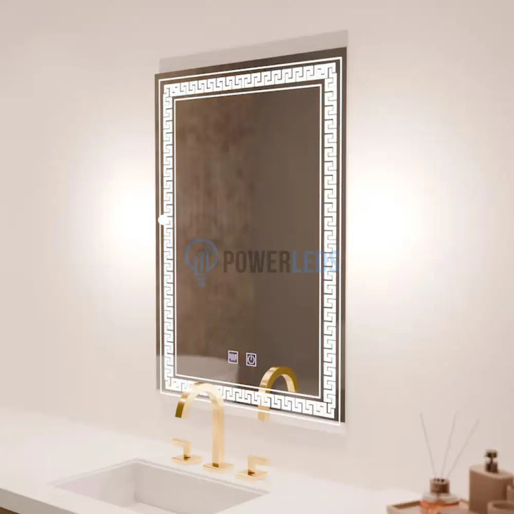 Oglinda LED Rectangulara, 60x80cm Touch, Sistem Dezaburire powerleds.ro