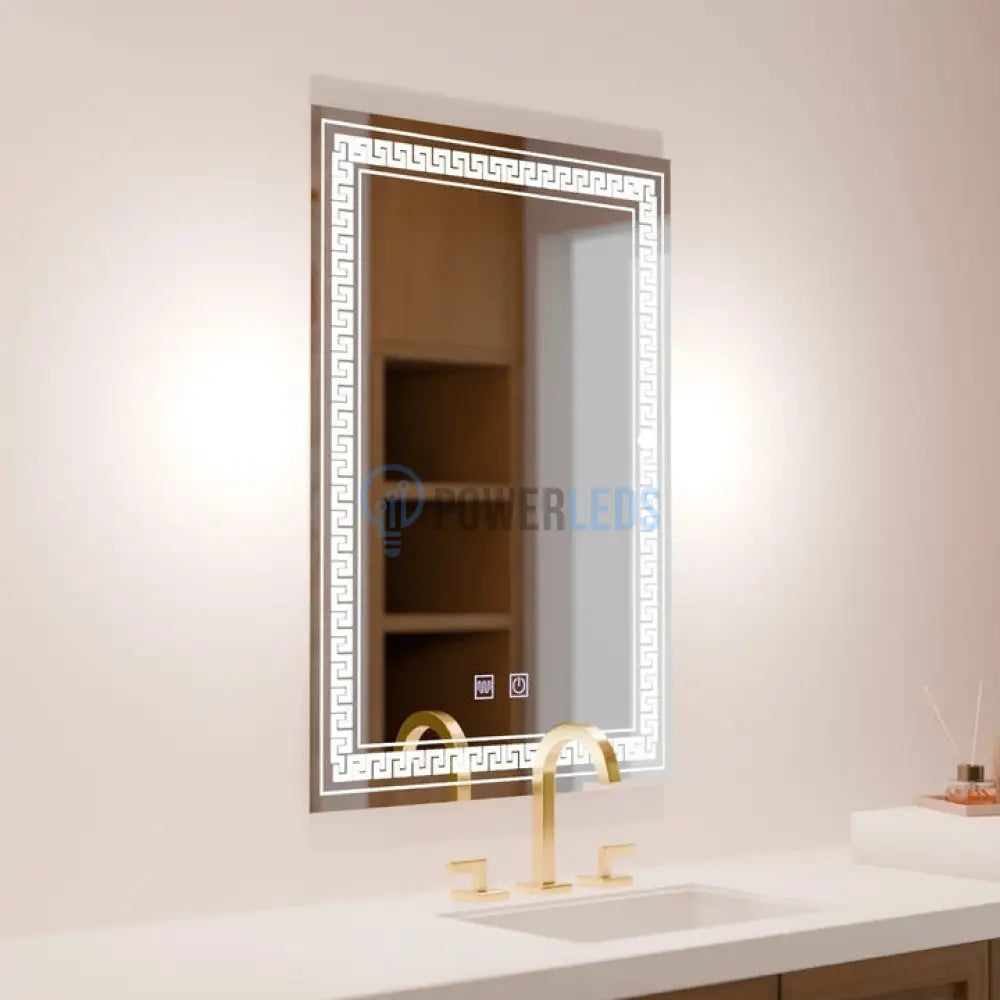 Oglinda LED Rectangulara, 60x80cm Touch, Sistem Dezaburire powerleds.ro